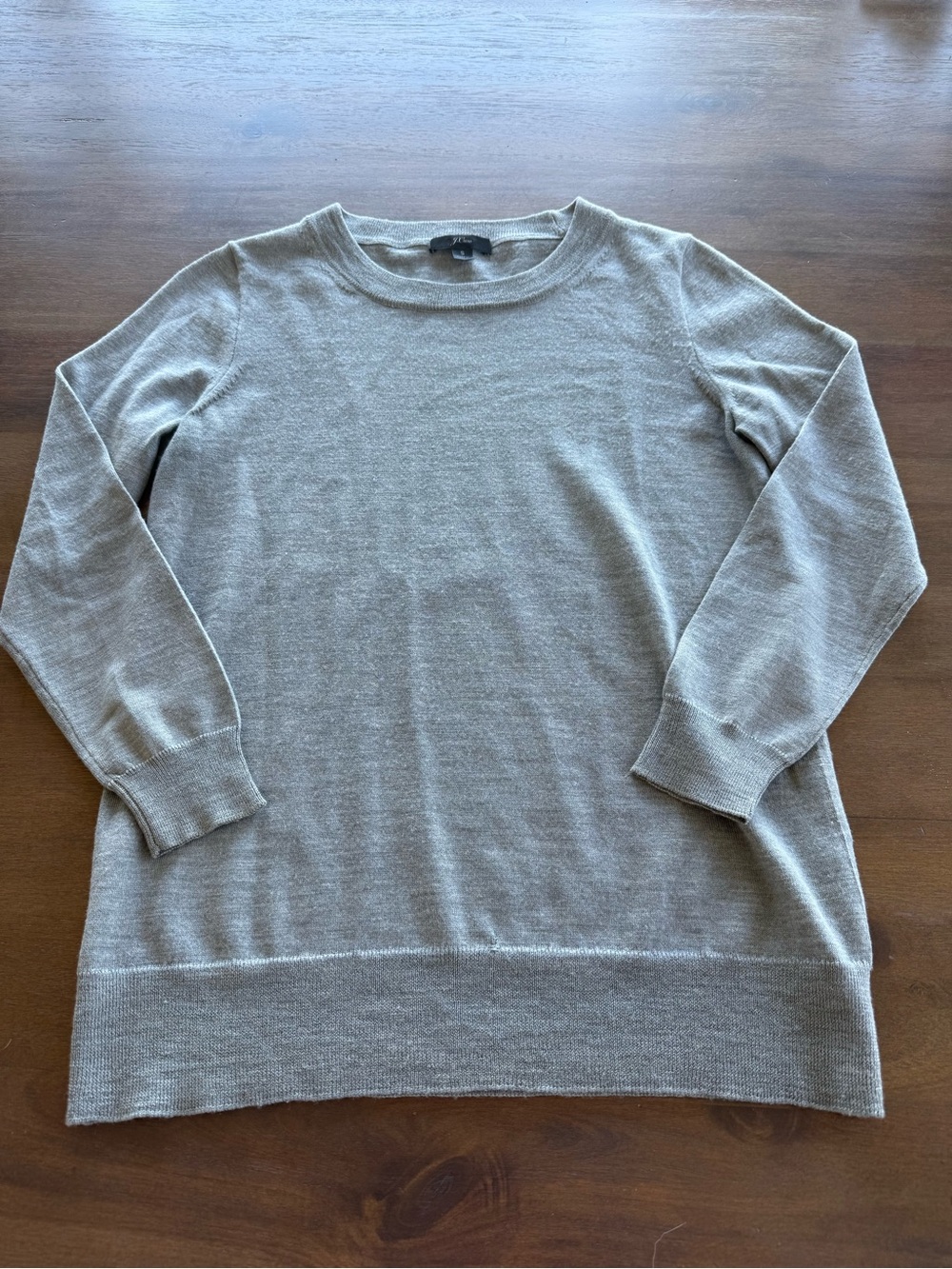 J. Crew Women's Scoop Neck Sweater in Light Gray
